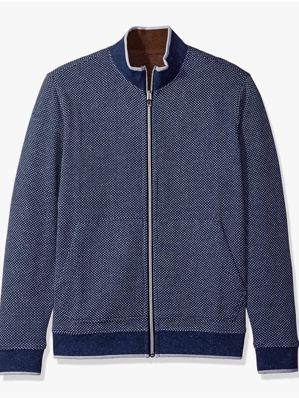ROBERT GRAHAM Reversible Knit Jacket Brown Navy Men’s 2XL Full Zip